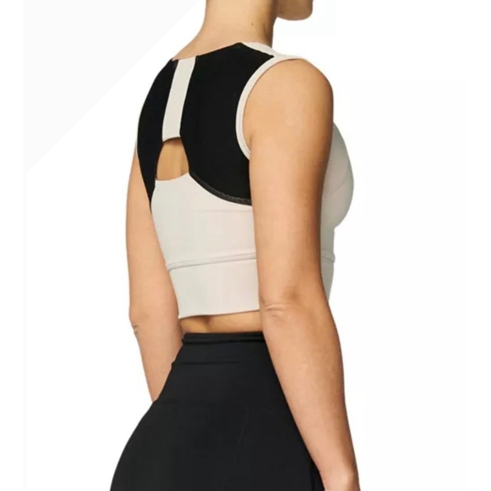 Forme Power Bra Womens L Ecru Black Posture Correcting Compression Sports Bra - Picture 2 of 5